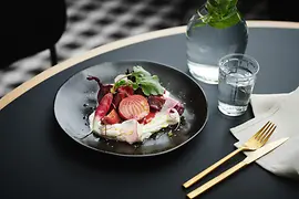 Plate with a vegetarian dish