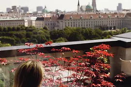 Woman in the café at the Palace of Justice, Vienna