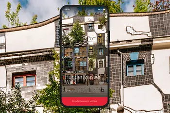 Advertising motif with photo of the Kunst Haus Wien for Hundertwasser Walk