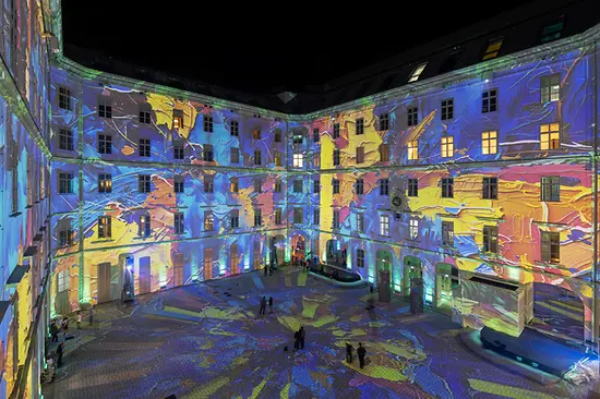 Museum of Change, courtyard with installations