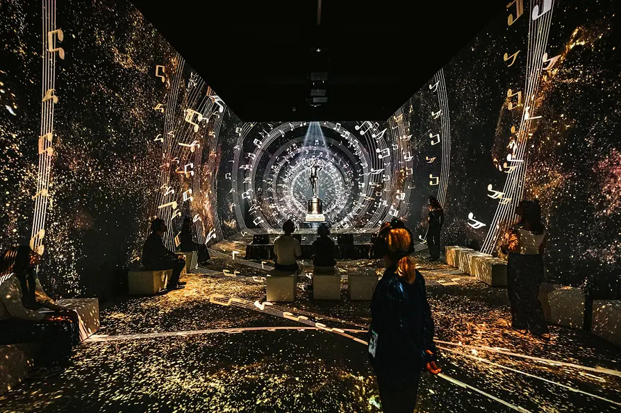 Room at the Johann Strauss Musuem - New Dimensions with installations of light and music.