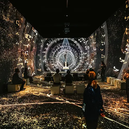 Room at the Johann Strauss Musuem - New Dimensions with installations of light and music.