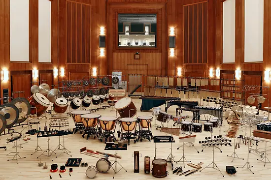 Synchron Stage Vienna, sound studio with percussion instruments