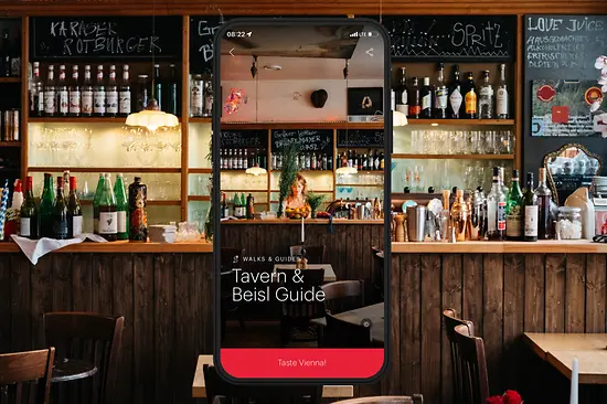 Advertising sujet with text: Tavern & Beisl Guide