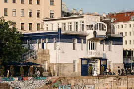 View of the Otto Wagner building on the Danube Canal
